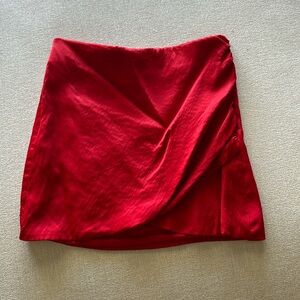Satin Red Zara Mini Skirt